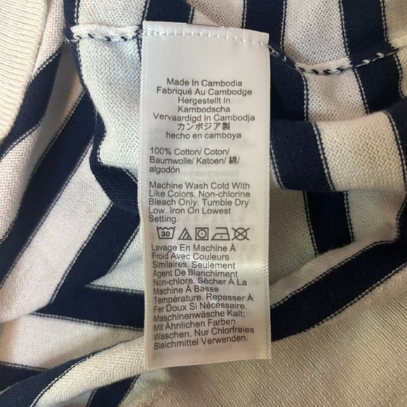 J.Crew Factory XS Striped Cotton Sweater Tank Top Navy White Nautical Knit - Picture 5 of 5